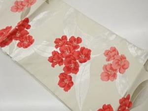 洋花模様織出し名古屋帯